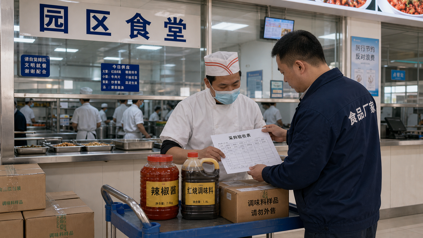 调味品厂家进入园区食堂，先准备验收材料再谈口味封面图